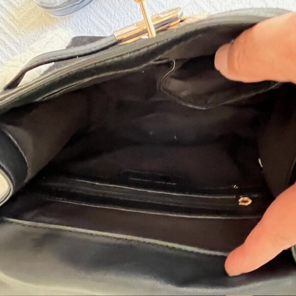 Badgley Mischka Sherp Bag in Black with Gold Hardware and a Working Lock & Key - Picture 9 of 10